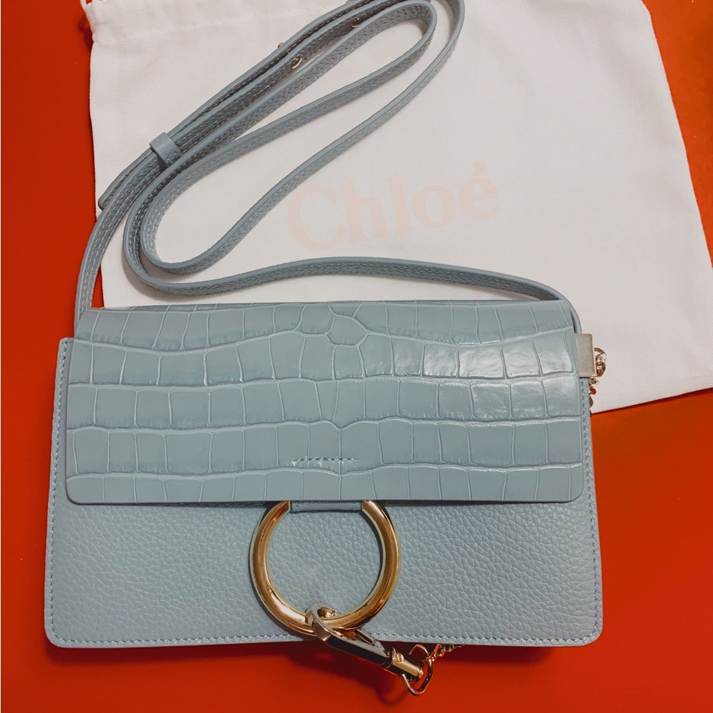 Chloe Faye Crocodile-effect Shoulder Bag